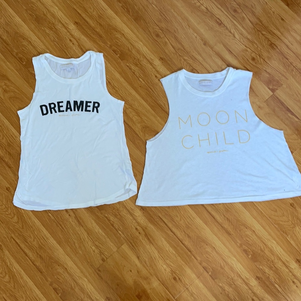 Spiritual Gangster lot of 2 tanks white medium
